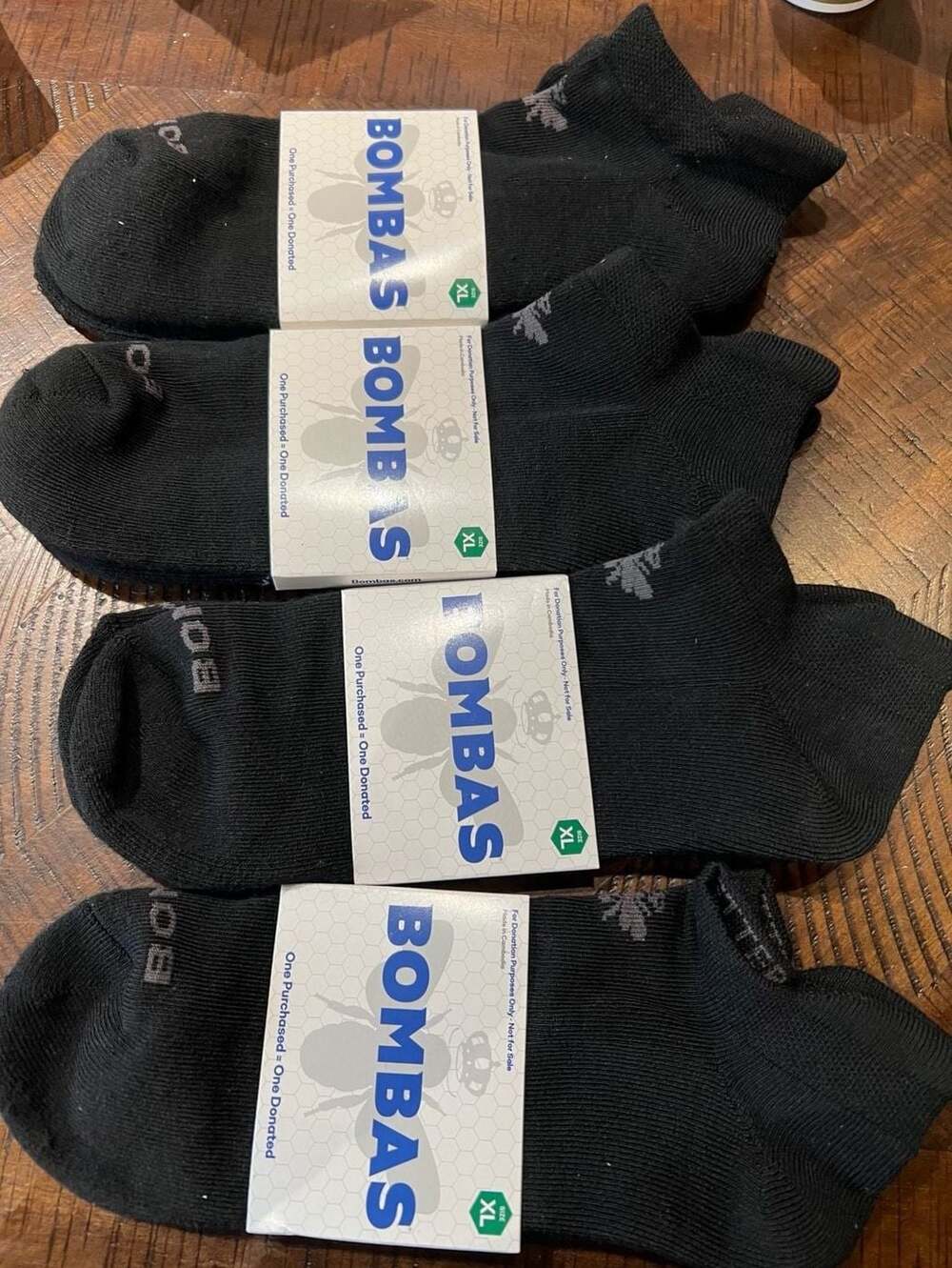 Bombas Men's Black Ankle Socks 4-Pack Size XL